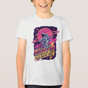 Camiseta Aventura de Ciclismo Espacial para Jovens Astronau