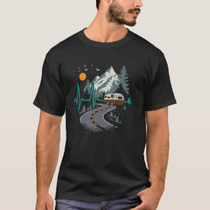 Camiseta Aventura de Coração de Viagem de Camping de RV de 
