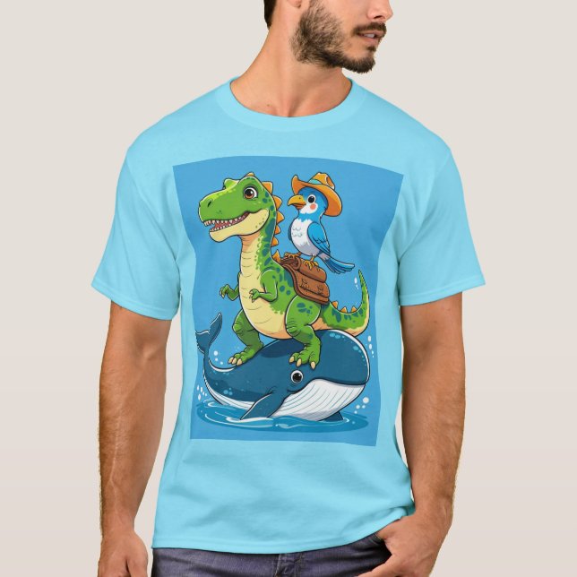 Camiseta Aventura de Dino e Baleia (Frente)