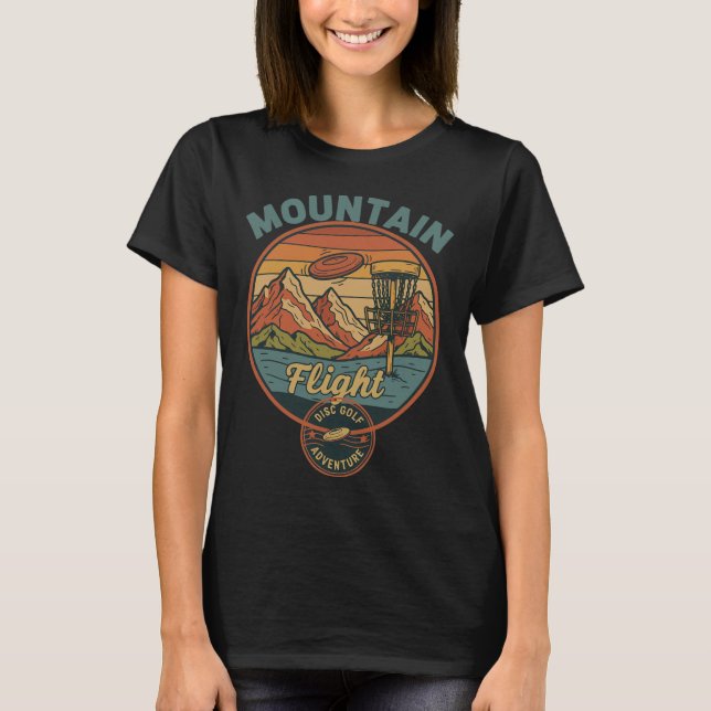 Camiseta Aventura de Disco de Golfe Voo da Montanha (Frente)