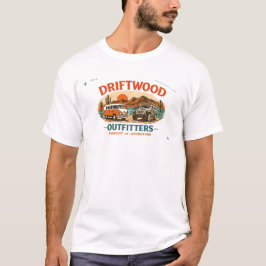 Camiseta Aventura de Equipamentos de Madeira Flutuante