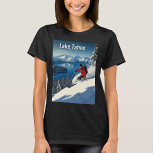 Camiseta Aventura de Esqui no Inverno em Lake Tahoe