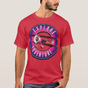 Camiseta aventura de exploração de bi plano