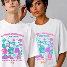 Camiseta Aventura de Férias de Verão em Família Arte de IA