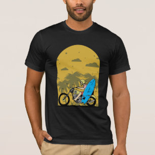 Camiseta Aventura de Motocicleta Surfista na Praia