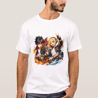 Camiseta Aventura de Patinação em Dupla Onda Ígnea