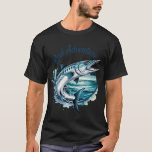 Camiseta Aventura de Pesca – O Barracuda do Mar Profundo