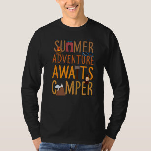 Camiseta Aventura de Verão Incrível Aguarda Camping Des