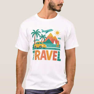 Camiseta Aventura de Viagem Colorida