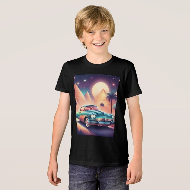 Camiseta Aventura de Viagem de Carro Clássico Retro  (Frente Completa)