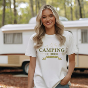 Camiseta aventura do acampamento ao ar livre
