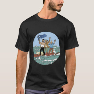 Camiseta Aventura Do Mar De Tin-Tin Com O Capitão Haddock