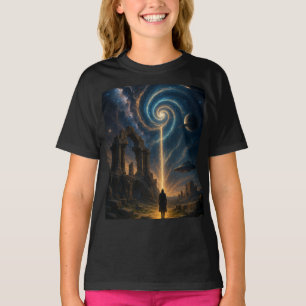 Camiseta Aventura do Portal Cósmico - Gráfico Preto das Rap