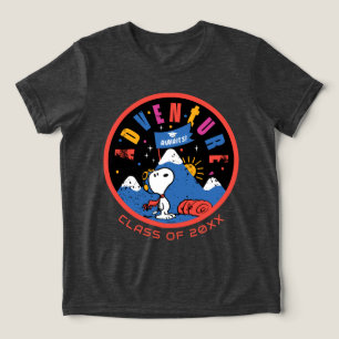 Camiseta Aventura do Snoopy Aguarda Design da Montanha de G