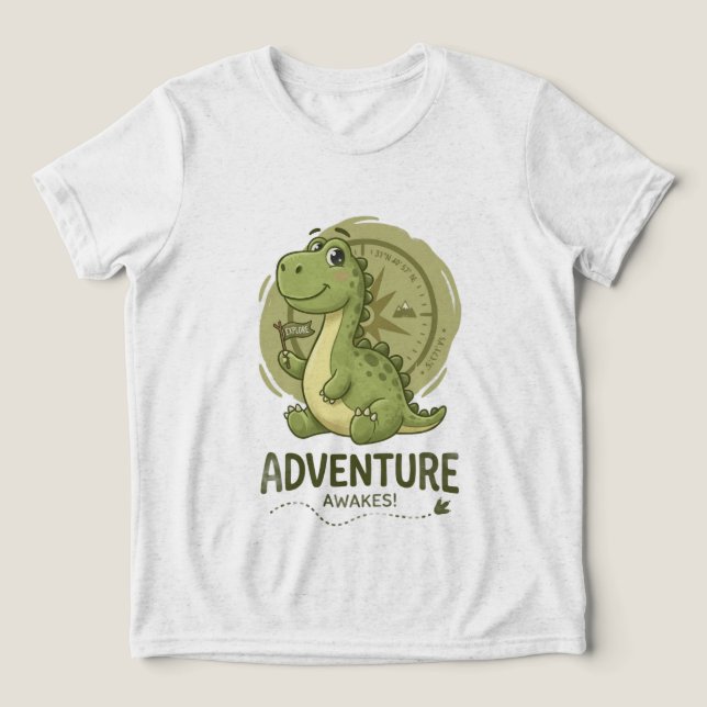 Camiseta Aventura dos Dinossauros (Design frontal)