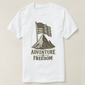 Camiseta Aventura é Design Patriótico da Liberdade