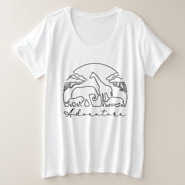 Camiseta Aventura e Safari na África (Frente do Design)