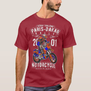 Camiseta Aventura em motocicleta em ParisDakar no Saara