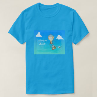 Camiseta Aventura Espera Balão de Ar Quente Macaco Animais