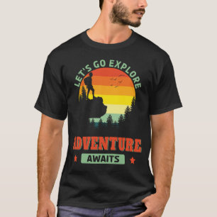 Camiseta Aventura Espera Caminhando Ao Ar Exterior Hiker Na