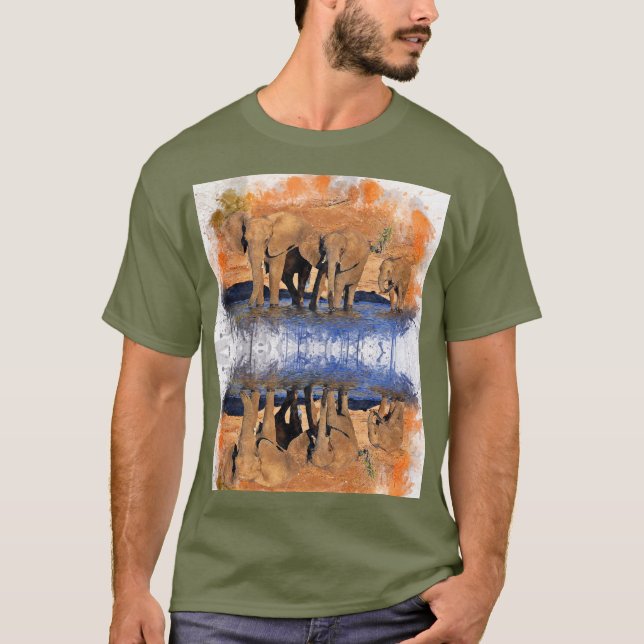 Camiseta Aventura Espera: Camisa-T de Masculinos Safari Sel (Frente)