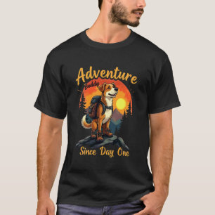 Camiseta Aventura Espera Cão de Caminhada gráfico para Ao A