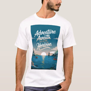Camiseta Aventura espera, logo além do horizonte