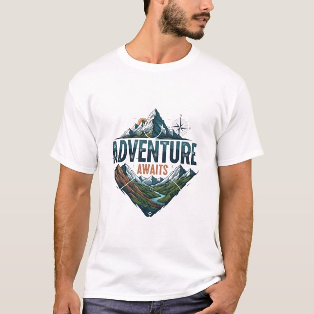 Camiseta Aventura Espera Picos e Vales (Frente)
