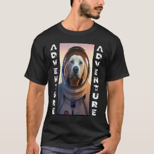 Camiseta Aventura Fofa no Espaço com Labrador Retriever Ast