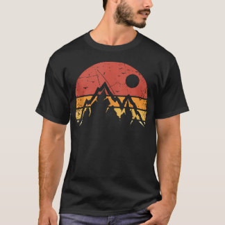 Camiseta Aventura Montanhas Pôr do Sol Retro Ao Ar Livre