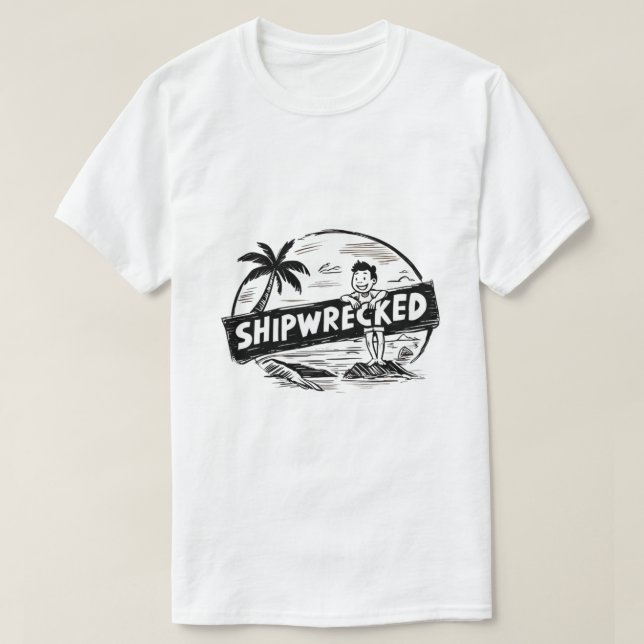 Camiseta Aventura Naufragada (Frente do Design)