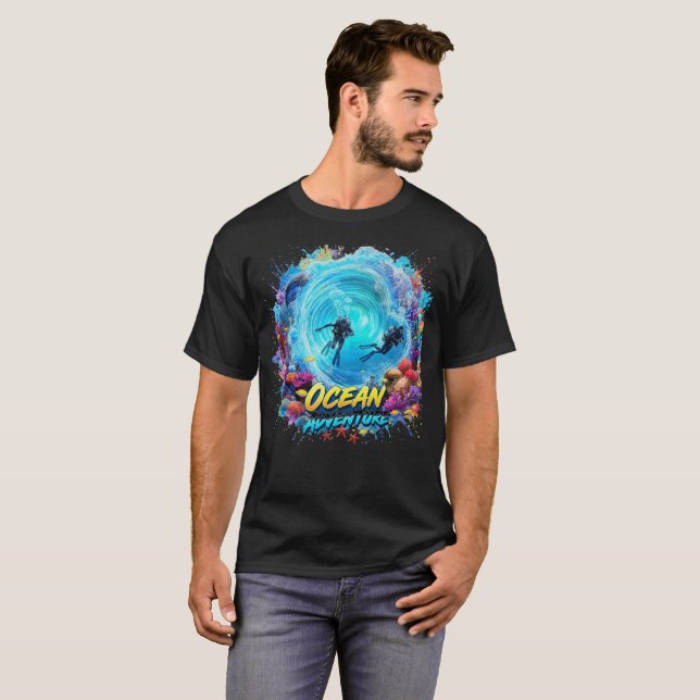 Camiseta Aventura no Oceano  (Frente Completa)