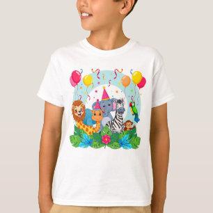 Camiseta aventura no zoológico Safari Jungle para crianças