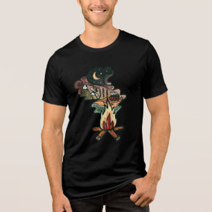 Camiseta Aventura Noturna em Torno da Fogueira
