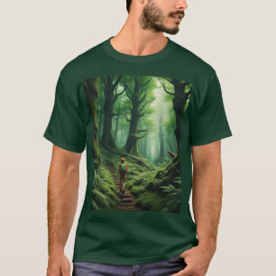 Camiseta Aventura numa floresta verde profunda