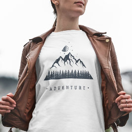 Camiseta Aventura para Montanhas Geométricas Modernas