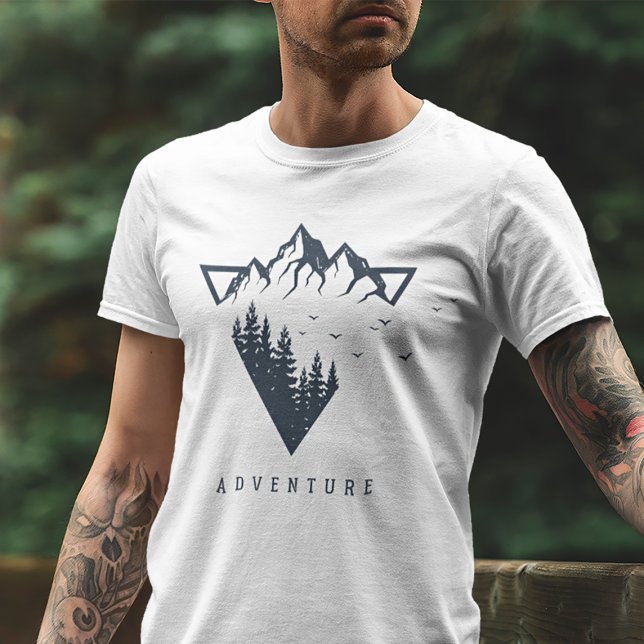 Camiseta Aventura para Montanhas Geométricas Modernas (Criador carregado)