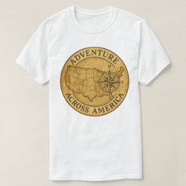 Camiseta Aventura Pela Arte Do Mapa De Vintagem Da América