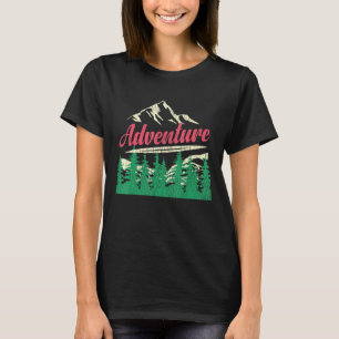 Camiseta Aventura Retro Aventura Exterior Camping Mountain