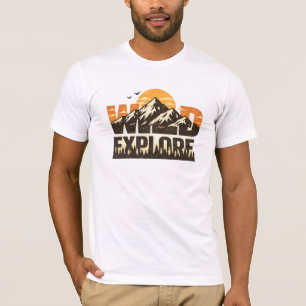 Camiseta Aventura Selvagem Explorar Vintage Montanha Ao Ar 