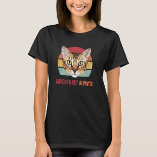 Camiseta Aventura Sempre Gato Abissínio Engraçado Gatinho