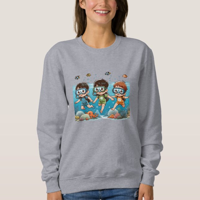 Camiseta Aventura Subaquática com Amigos (Frente)