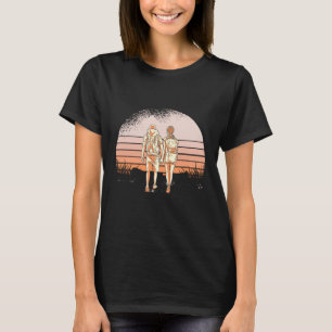 Camiseta aventura viagem de acampamento de casal de de cam