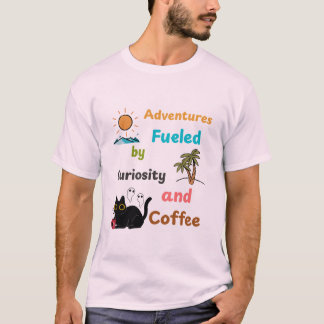 Camiseta Aventuras: Alimentadas por Curiosidade e Café