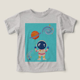 Camiseta Aventuras de desenho animado espacial.