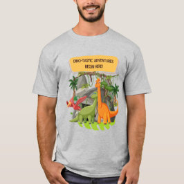 Camiseta aventuras de DINOSSAURO pré-históricos CITAÇÕES