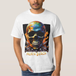 Camiseta Aventuras de Skeleton na praia de Monta