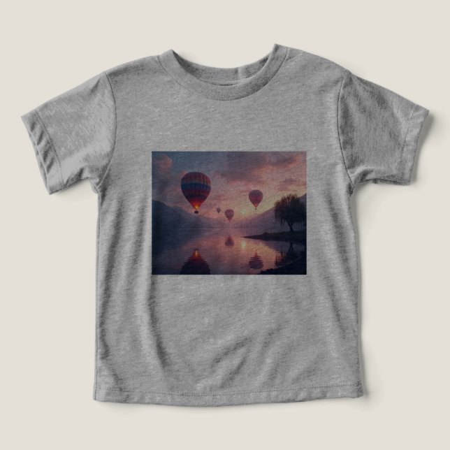 Camiseta Aventuras de Sonho com Balões (Design frontal)