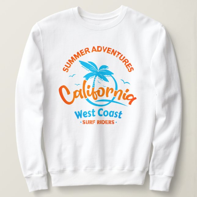 Camiseta Aventuras de verão na California West Coast Surf R (Frente do Design)