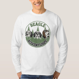 Camiseta Aventuras Divertidas do Trio Beagle Cachorro de